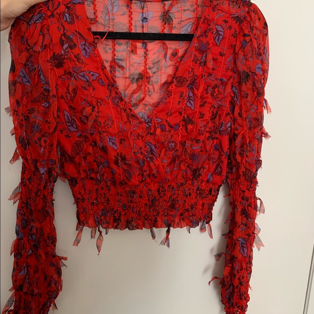 Zara Red Blouse NWT